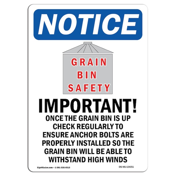 Safety Sign, OSHA Notice, 5" Height, Important Once The Sign With Symbol, Portrait, 10PK